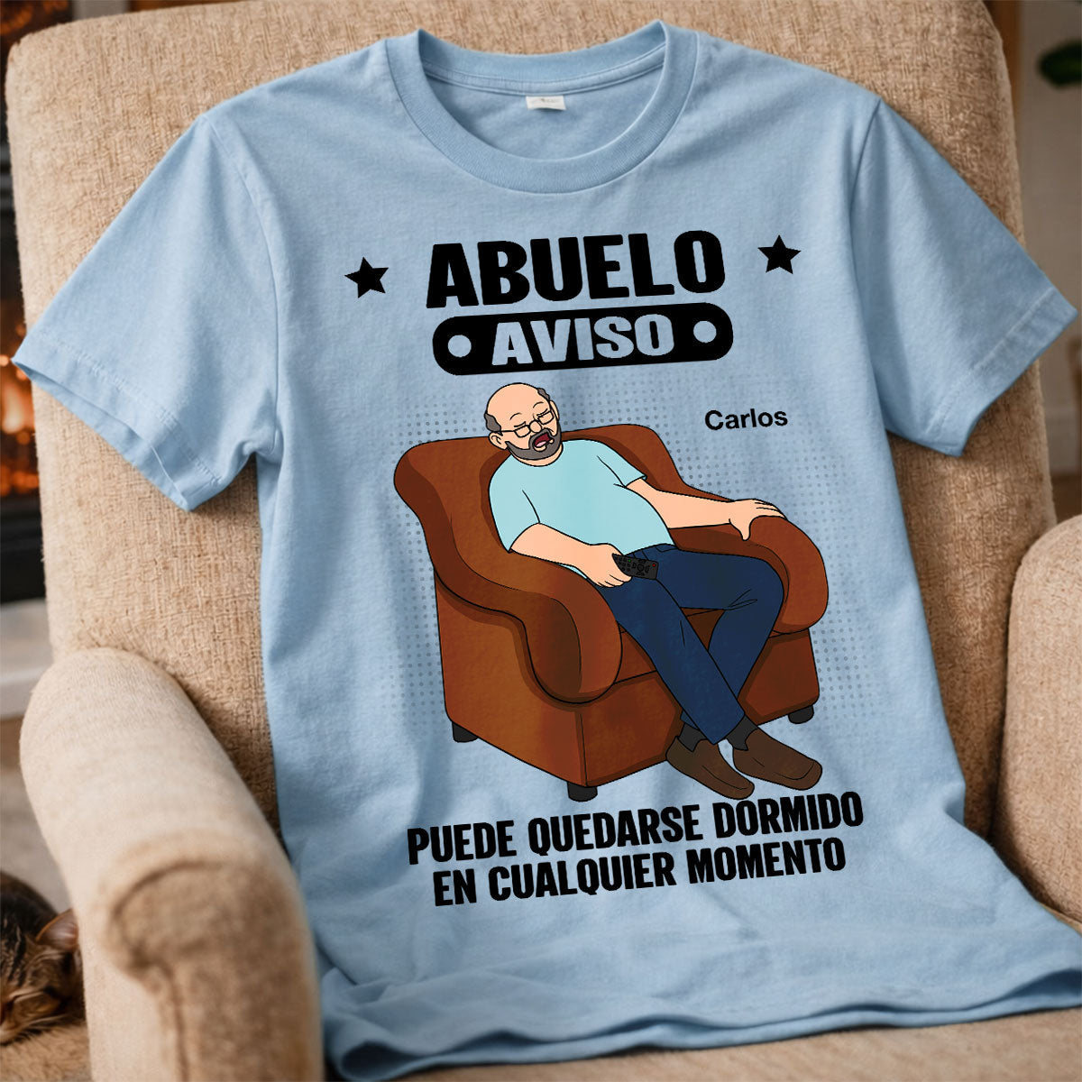 Abuelo Warning May Nap Suddenly At Any Time - Personalized Shirt - Spanish Version Funny Father's Day Gift For Husband, Dad, Grandpa
