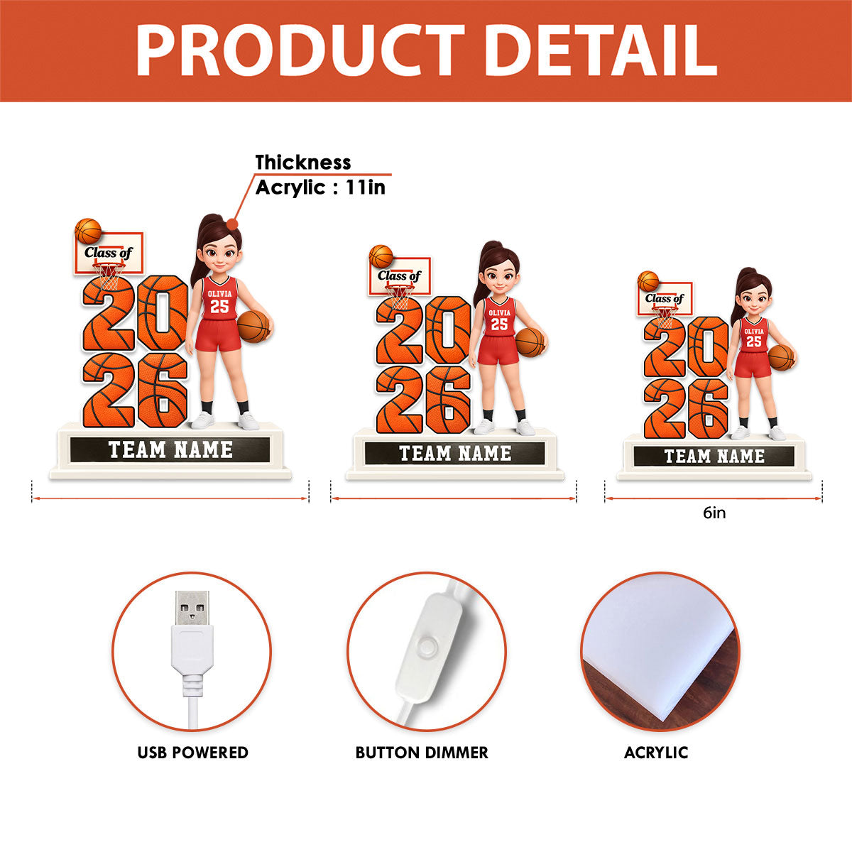 Basketball Senior Class Of 2026 2027 - Personalized Light Box - Graduation Gift For Son, Daughter