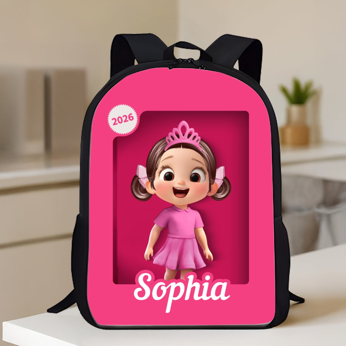 Cute Pink Girl - Personalized Backpack - Back To School Gift For Kids, Daughters, Granddaughters