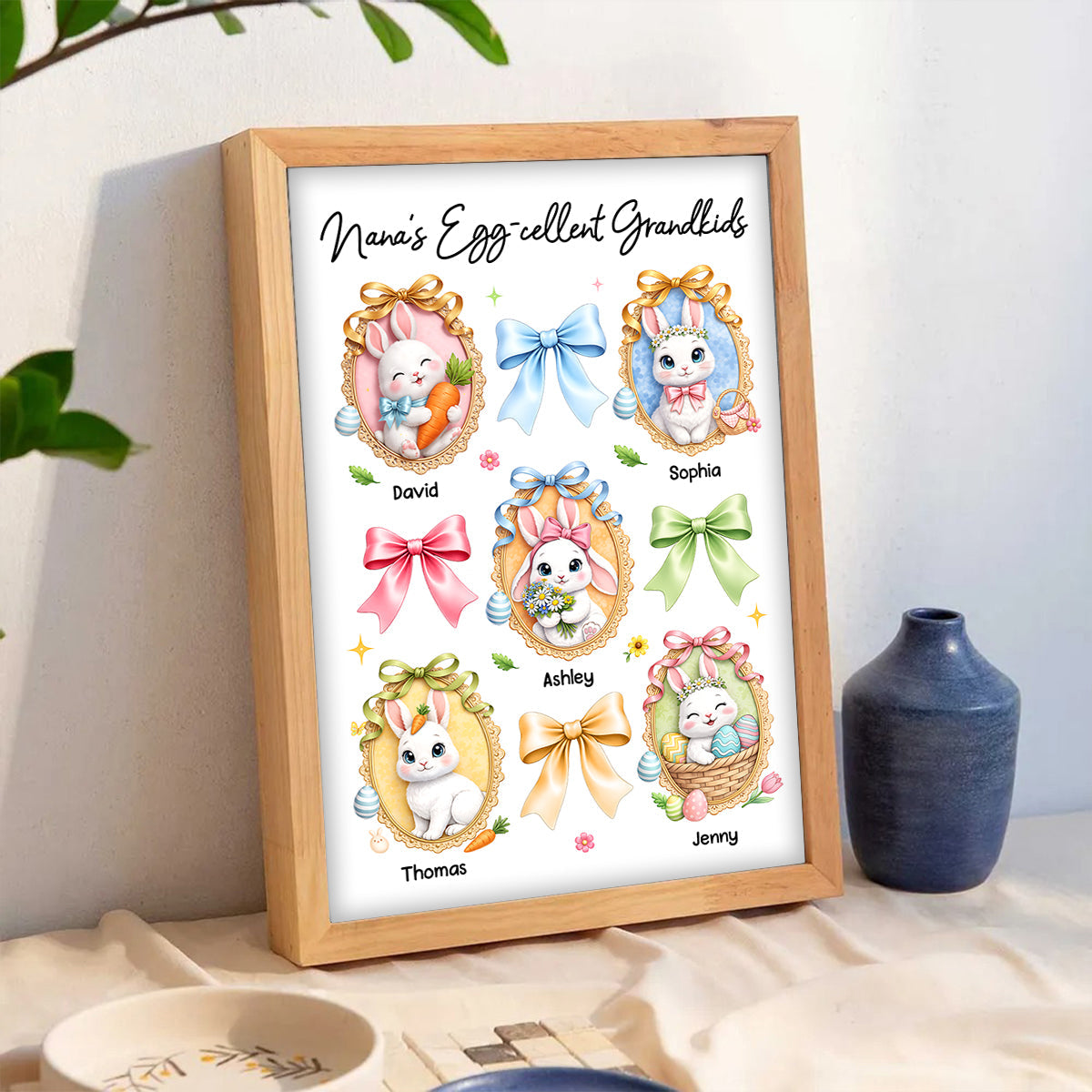 Nana's Egg-cellent Grandkids - Personalized Poster - Easter Decor Gift For Grandma