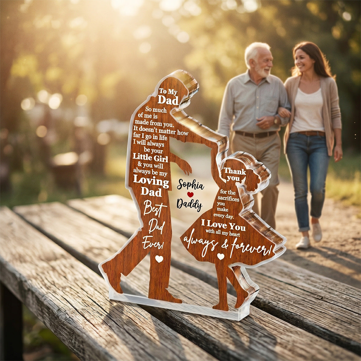 I Will Always Be Your Little Girl Father & Daughter Dancing - Personalized Acrylic Block Plaque - Sentimental  Gift For Dad From Daughter