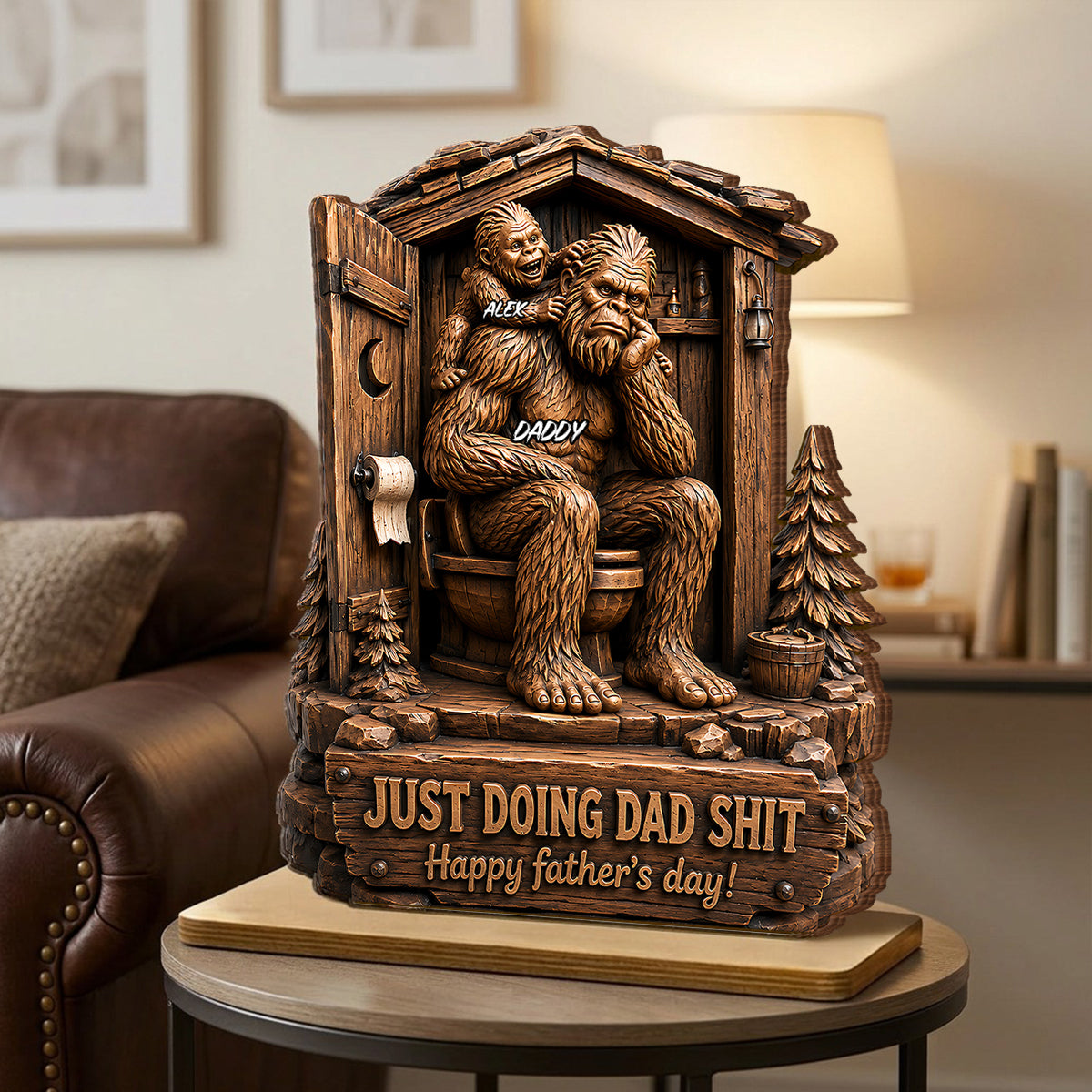 Just Doing Dad Sh*t - Personalized 2-Layered Wooden Plaque -  Gift for Dad, Husband
