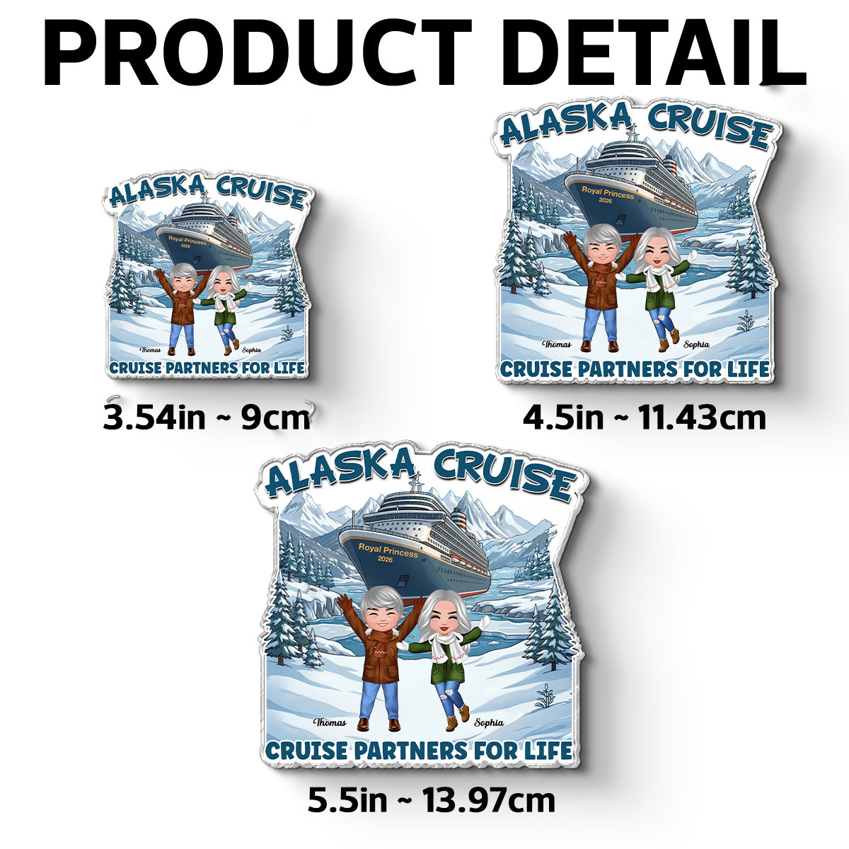 Alaska Cruise Happy Family - Personalized Cruise Cabin Door Magnet - Family Cruise Trip Keepsake