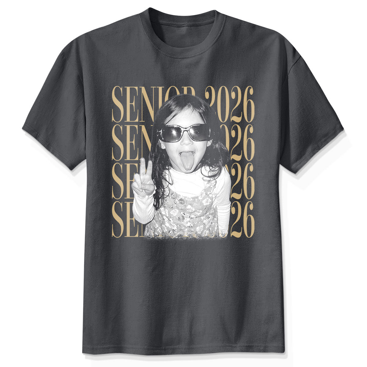 Retro Vintage Photo And Year Senior - Personalized Shirt - Custom Graduate Picture Shirt, Graduation Gift, Family Matching Shirt Graduation Party Celebration