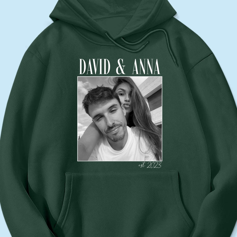 Custom Couple Photo Engagement - Personalized Shirt, - Vintage Couple Picture Shirt, Wedding Anniversary Gift, Couple Gift