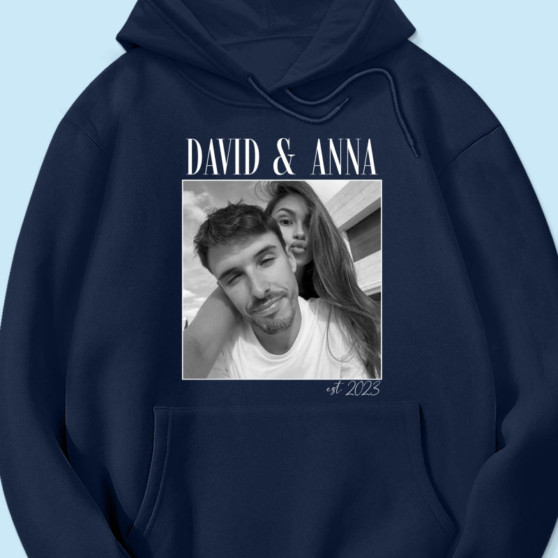 Custom Couple Photo Engagement - Personalized Shirt, - Vintage Couple Picture Shirt, Wedding Anniversary Gift, Couple Gift