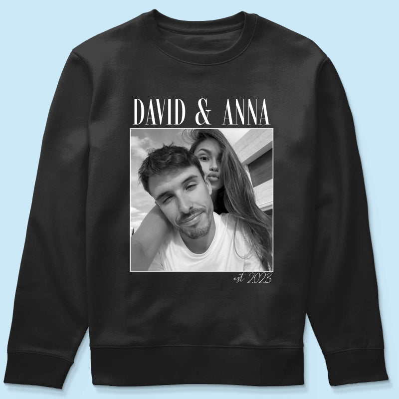 Custom Couple Photo Engagement - Personalized Shirt, - Vintage Couple Picture Shirt, Wedding Anniversary Gift, Couple Gift
