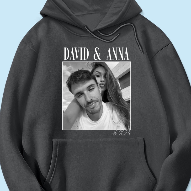 Custom Couple Photo Engagement - Personalized Shirt, - Vintage Couple Picture Shirt, Wedding Anniversary Gift, Couple Gift
