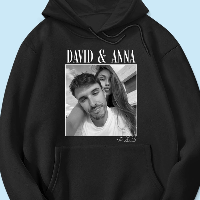 Custom Couple Photo Engagement - Personalized Shirt, - Vintage Couple Picture Shirt, Wedding Anniversary Gift, Couple Gift