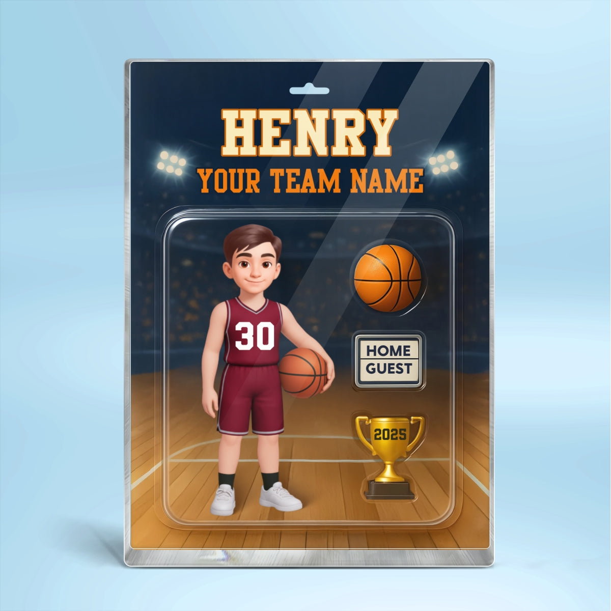 Basketball Player Custom Figure 3D Effect - Personalized Acrylic Block Plaque - Christmas Gift for Son, Daughter, Grandkids