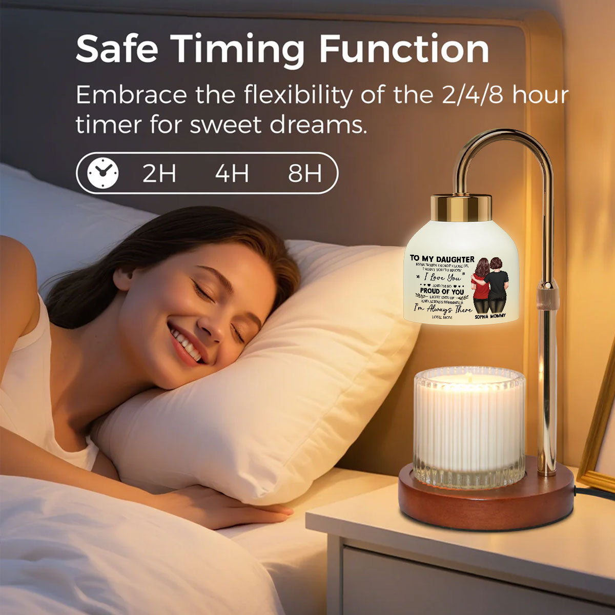 To My Daughter From Mom - Personalized Candle Warmer Lamp - Heartfelt Gift For Daughter