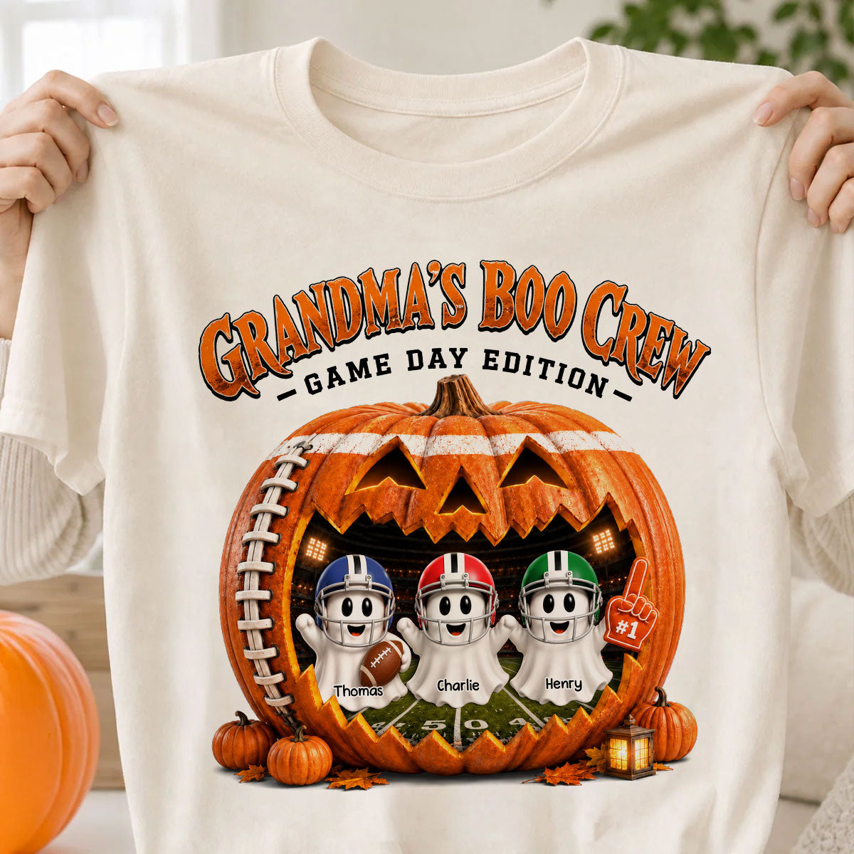 Grandma's Boo Crew Game Day Edition - Personalized Shirt - Halloween Gift, Gift For Grandma