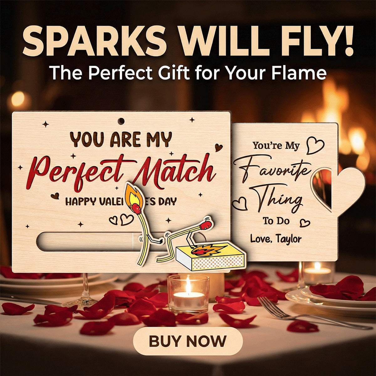 You're My Perfect Match Funny Inappropriate Couple - Personalized Wooden Slider Ornament - Valentine's Day Gift For Him, For Her