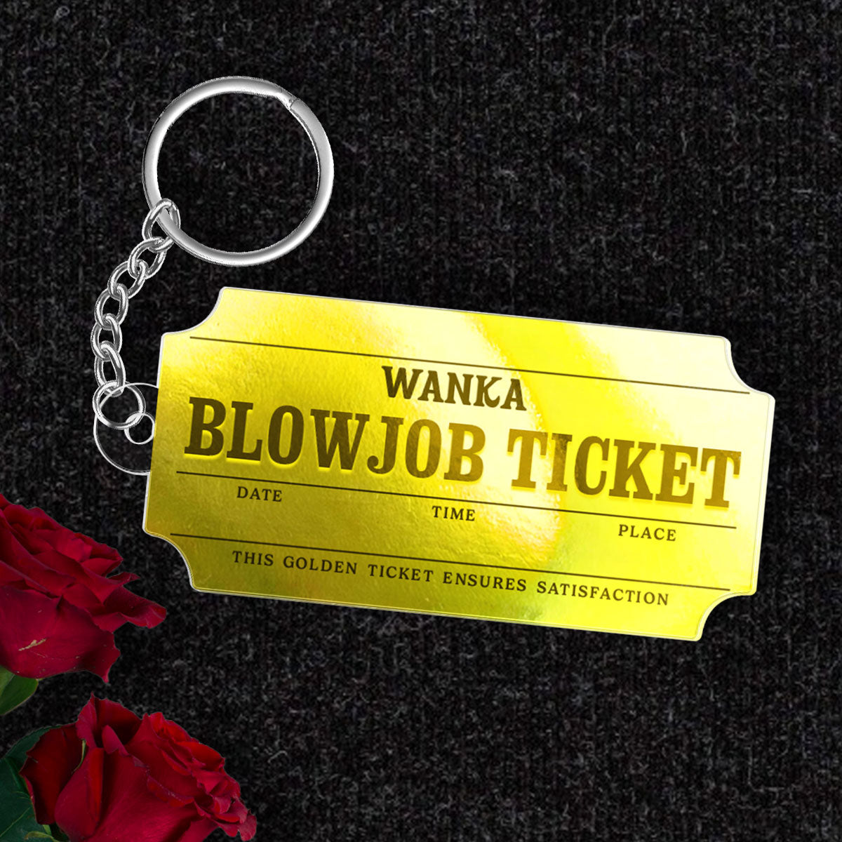 Golden Ticket Funny Valentine's Day Gift for him - Personalized Acrylic Keychain