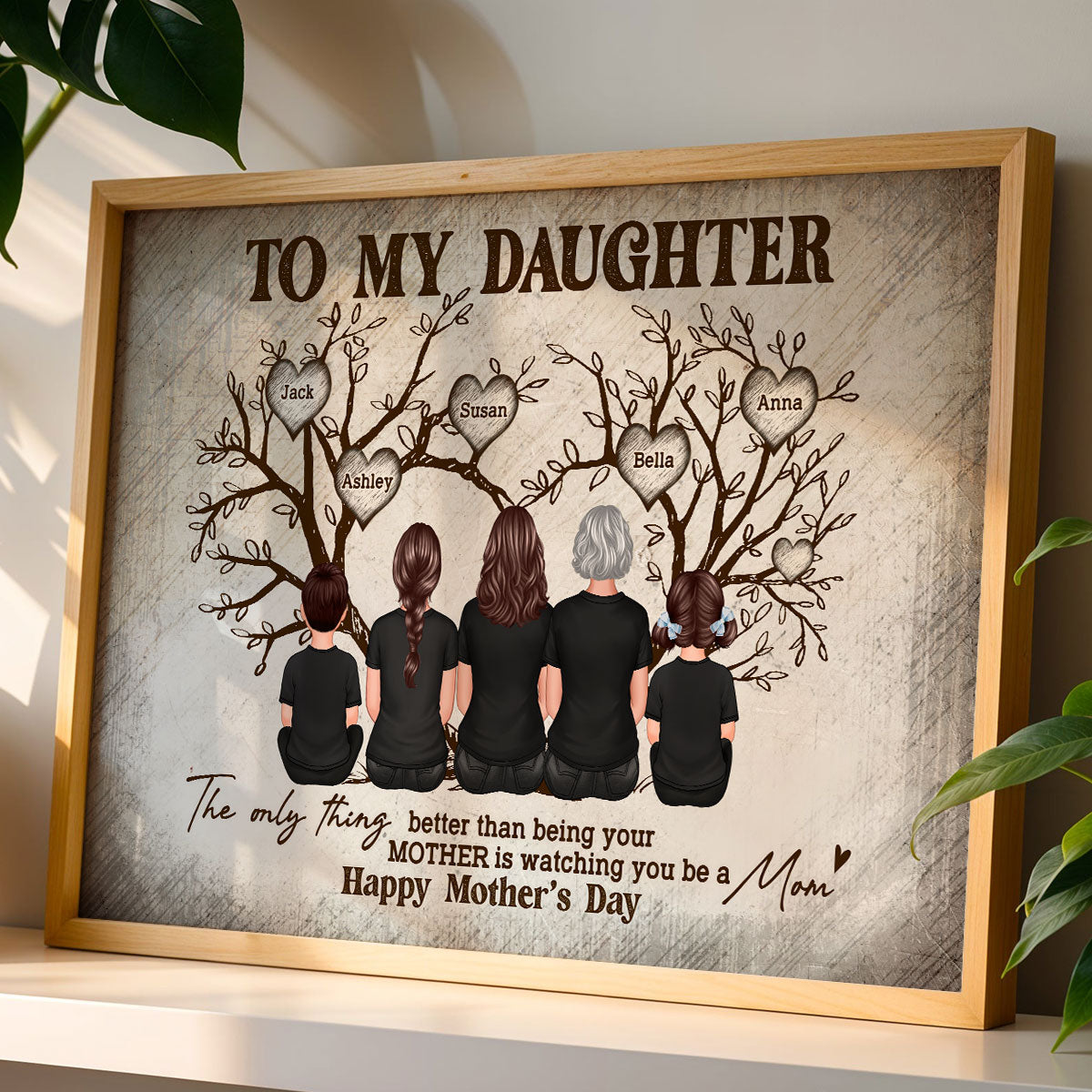 To My Daughter From Happy Mother's Day Tree Of Life - Personalized Poster - Mother's Day Gift For Daughter