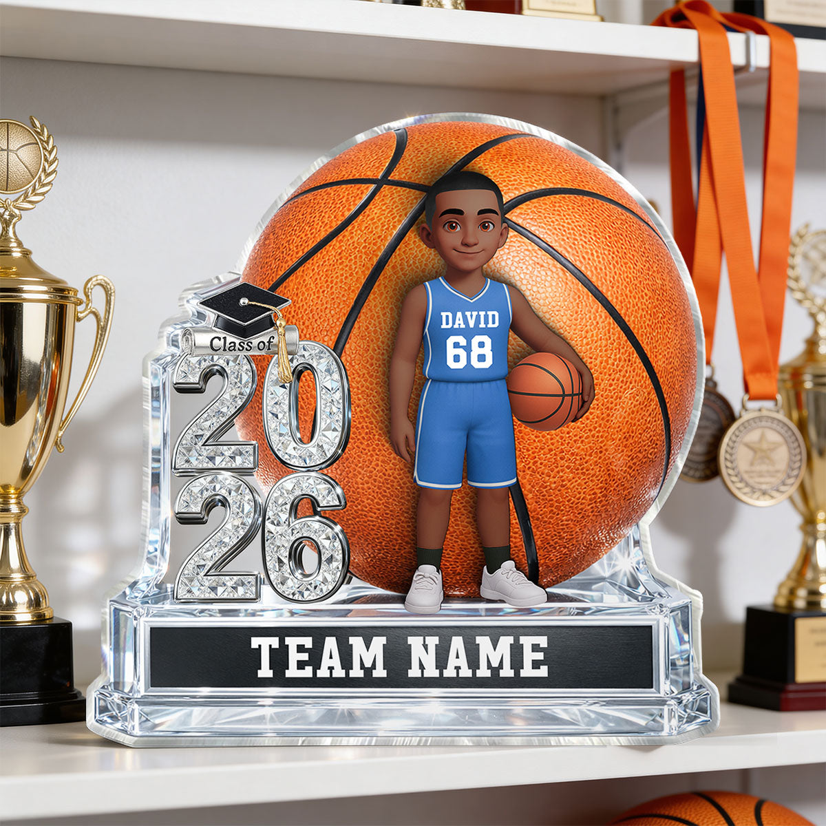 Basketball Senior Keepsake 2D Flat - Personalized Acrylic Block Plaque - Graduation Gift For Son, Daughter, Graduates Class of 2026