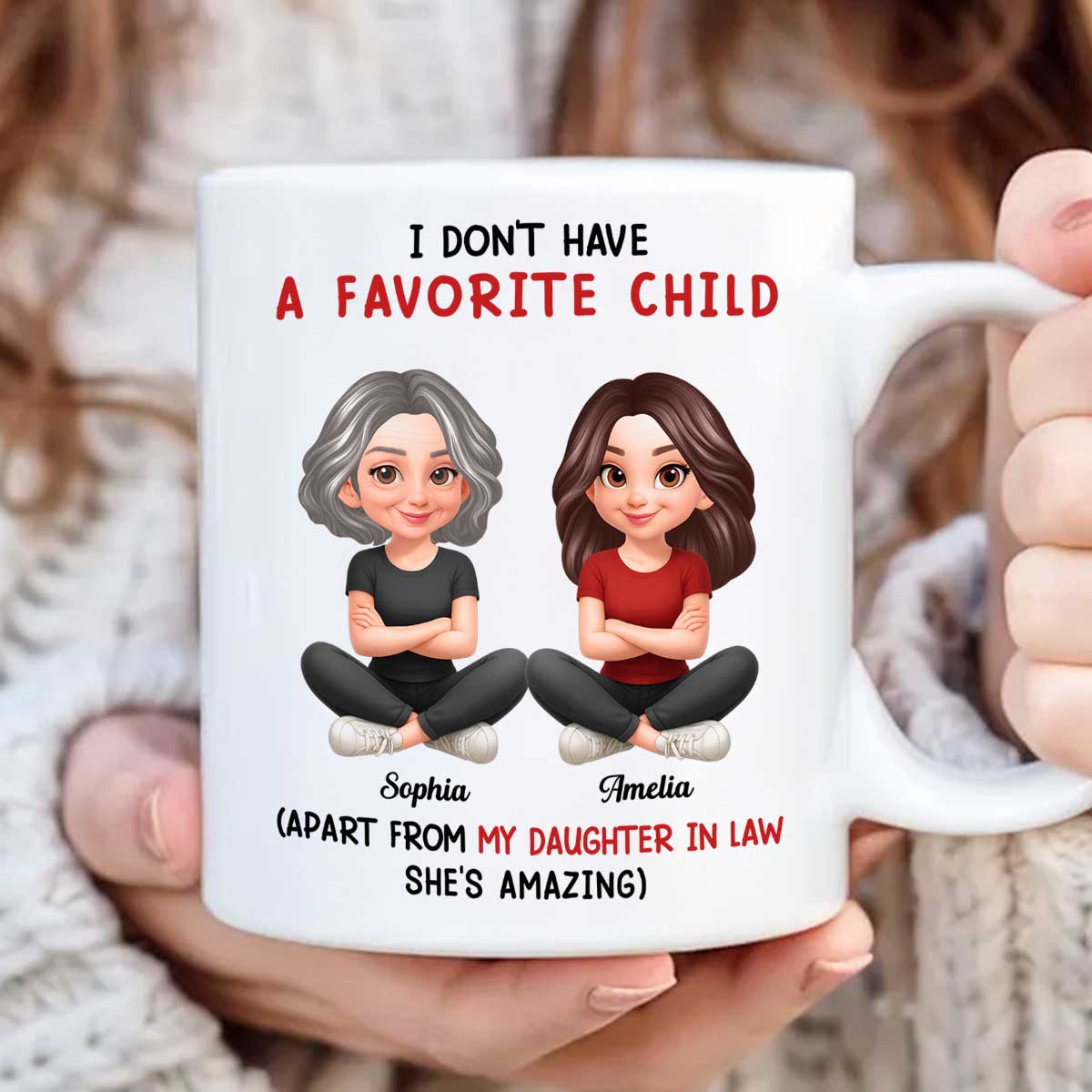 I Don't Have a Favorite Child - Personalized Mug - Christmas Gift for Daughter-in-Law