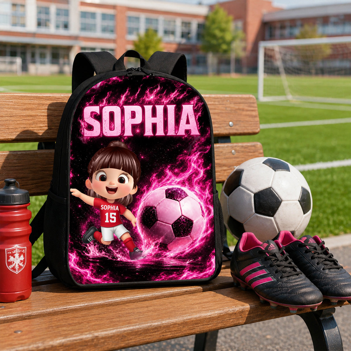 Soccer Trendy Design Backpack for Boys Girls - Personalized Backpack - Back to School Gift for Daughter, Son