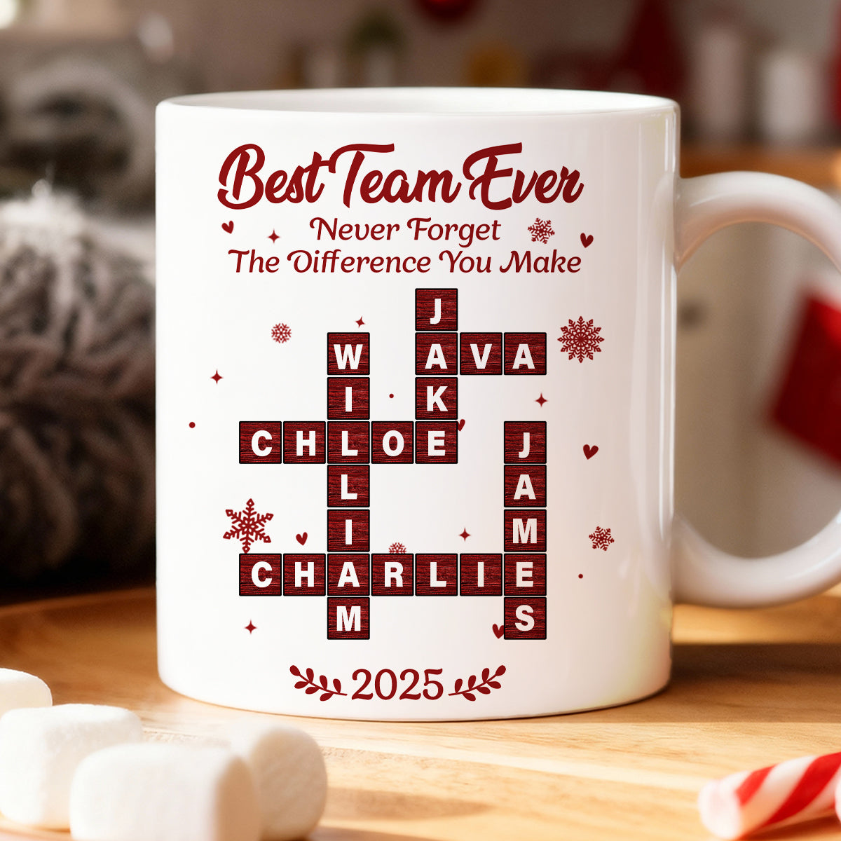 Best Team Ever Crossword - Personalized Mug - Christmas Gift for Co-worker