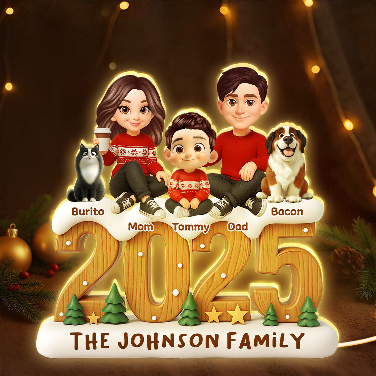 Family Togetherness 2025 - Personalized Light Box - Heartwarming Festive Christmas Decor