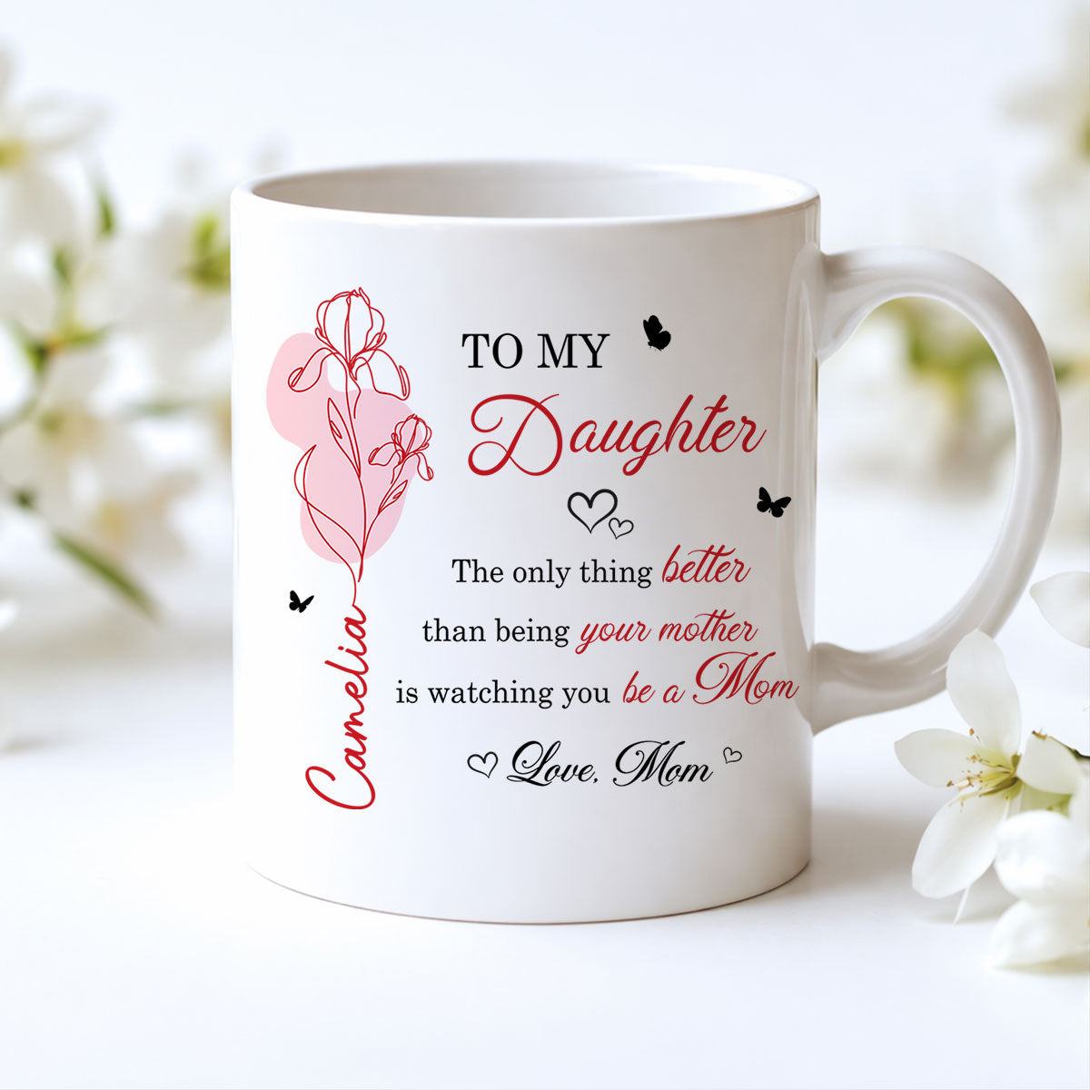 The Only Thing Better is Watching You Be a Mom - Personalized Mug - Custom Birth Month Flower, Heartfelt Mother's Day Gift for Daughter