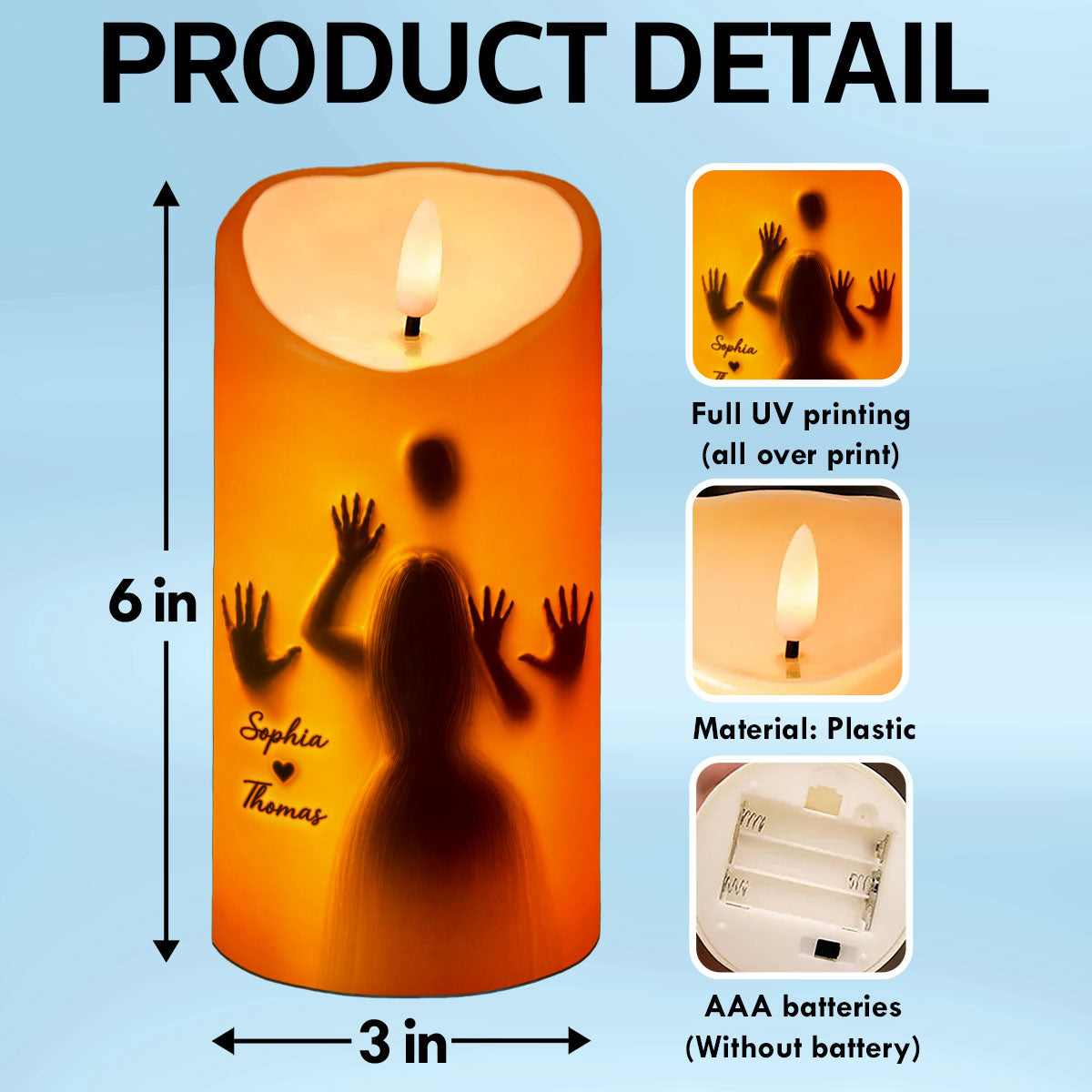 Can’t Keep My Hands Off You Naughty Couple Silhouette - Personalized LED Candle - Funny Gift For Couples
