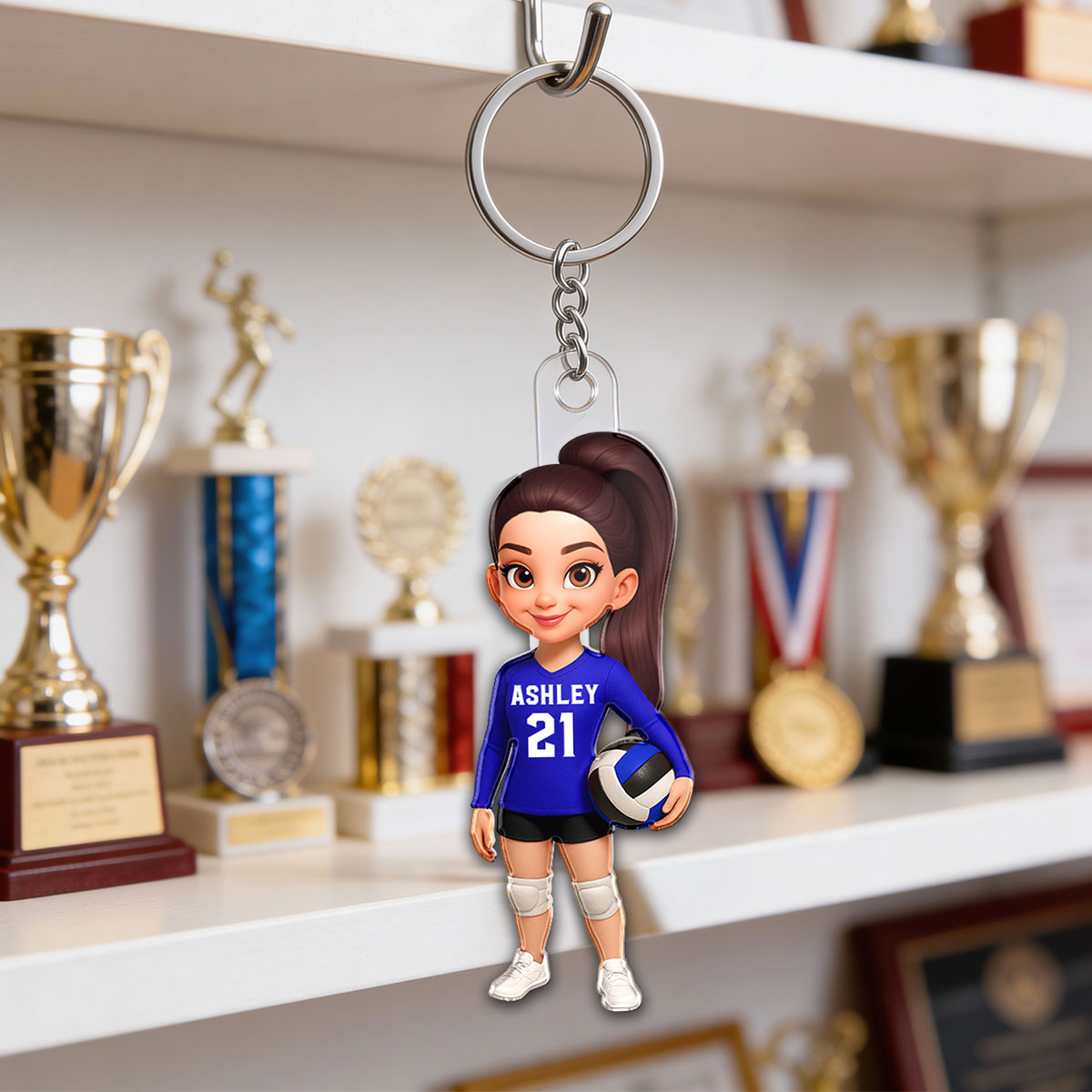 3D Effect Proud Volleyball Player - Personalized Acrylic Keychain - Gift For Volleyball Players, Volleyball Lovers