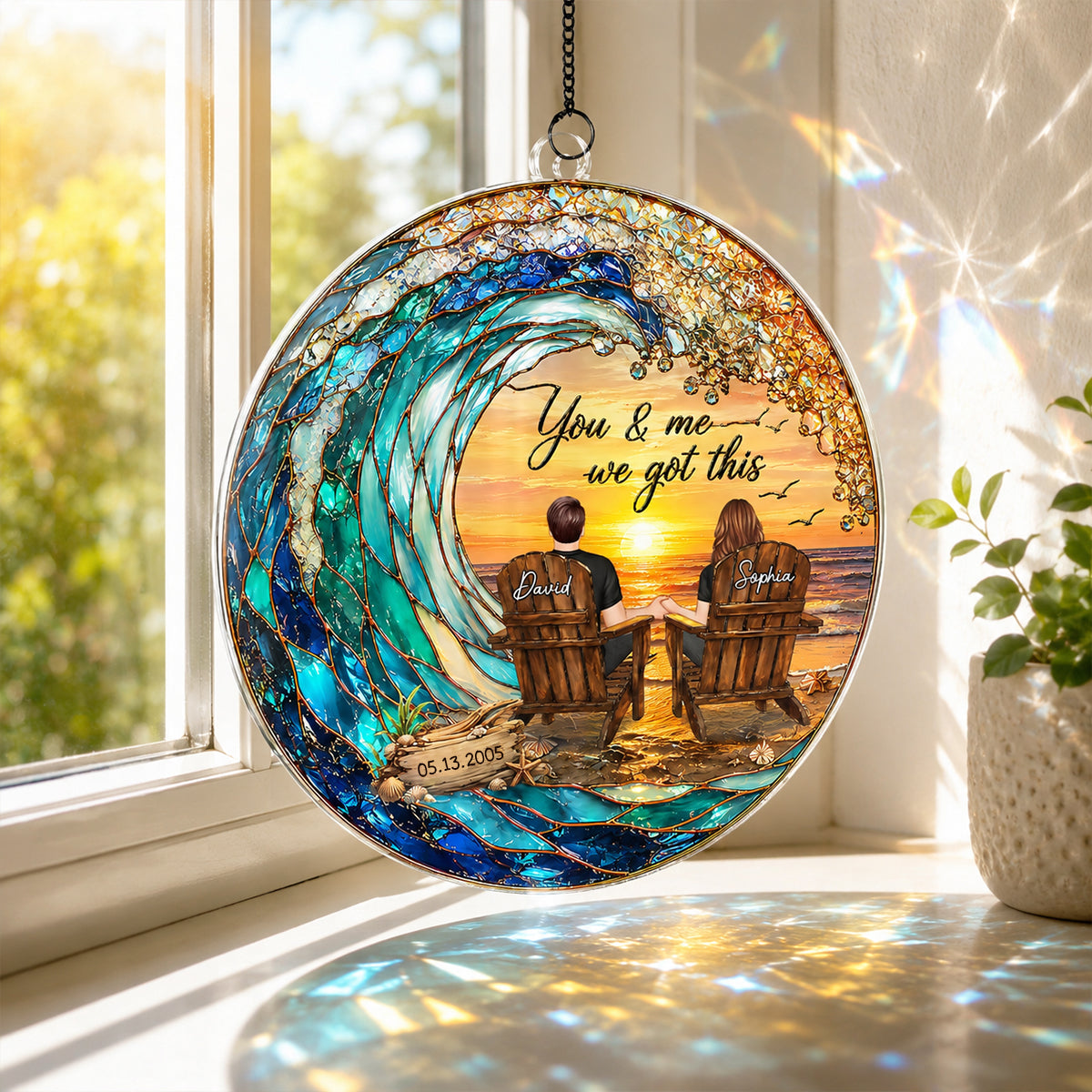 Couple We Got This - Personalized Suncatcher - Heartfelt Anniversary Gift for Her, for Him