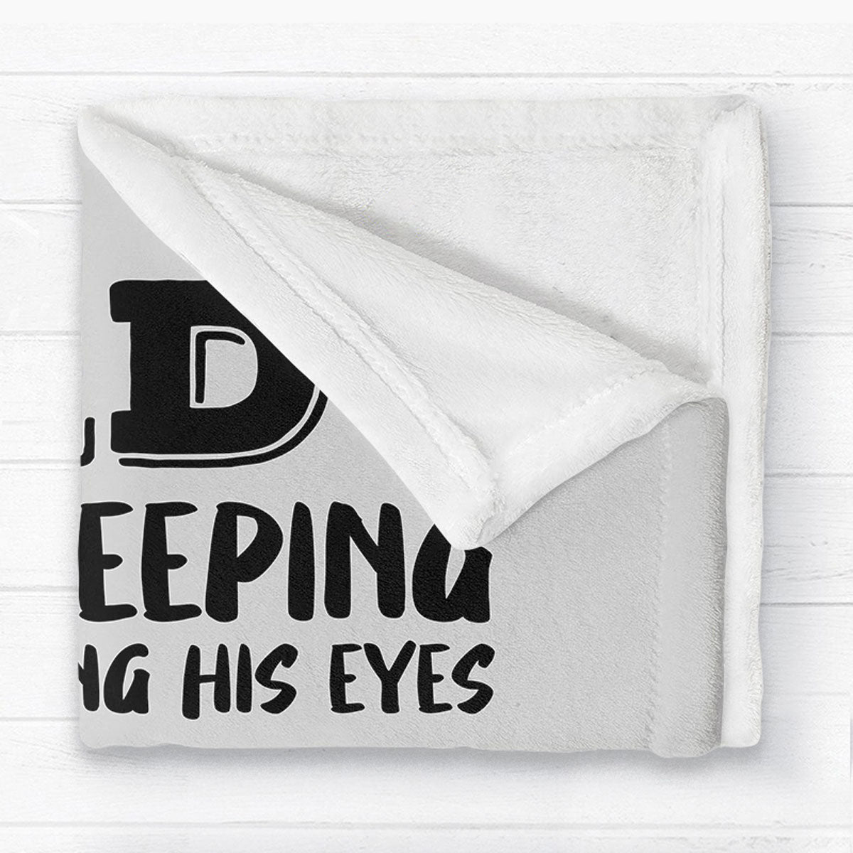 DAD Grandpa Not Sleeping Just Resting His Eyes - Personalized Fleece Blanket - Funny Father's Day Gift For Dad Grandpa
