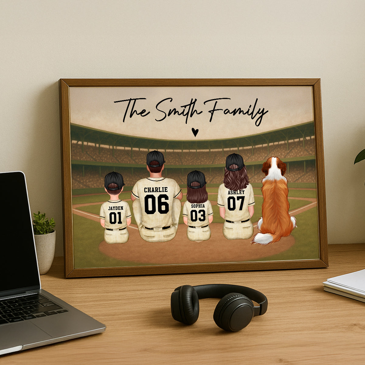 Retro Vintage Baseball Family Personalized Poster