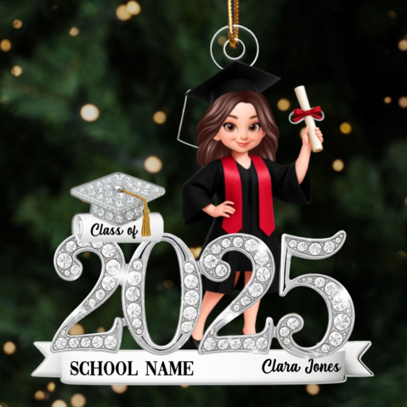 Class Of 2025 2026 3D Shining Effect - Personalized Acrylic Ornament - Christmas Gift for Senior