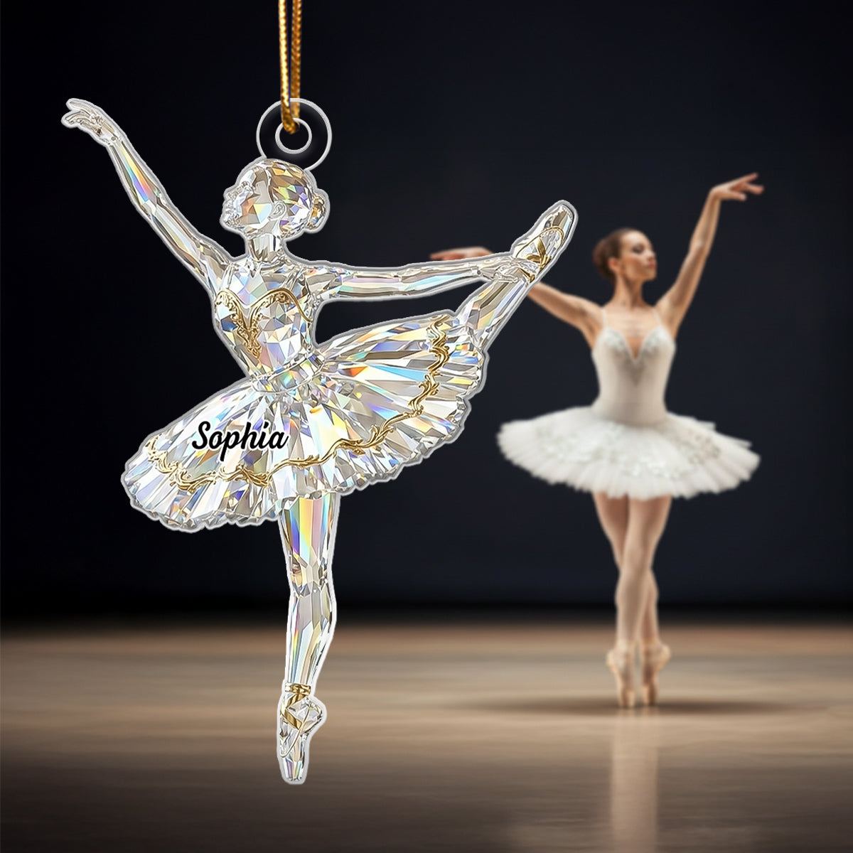 Ballet Girl Crystal Effect - Personalized Acrylic Ornament - Unique Christmas Gift For Daughter, Granddaughter, Kid