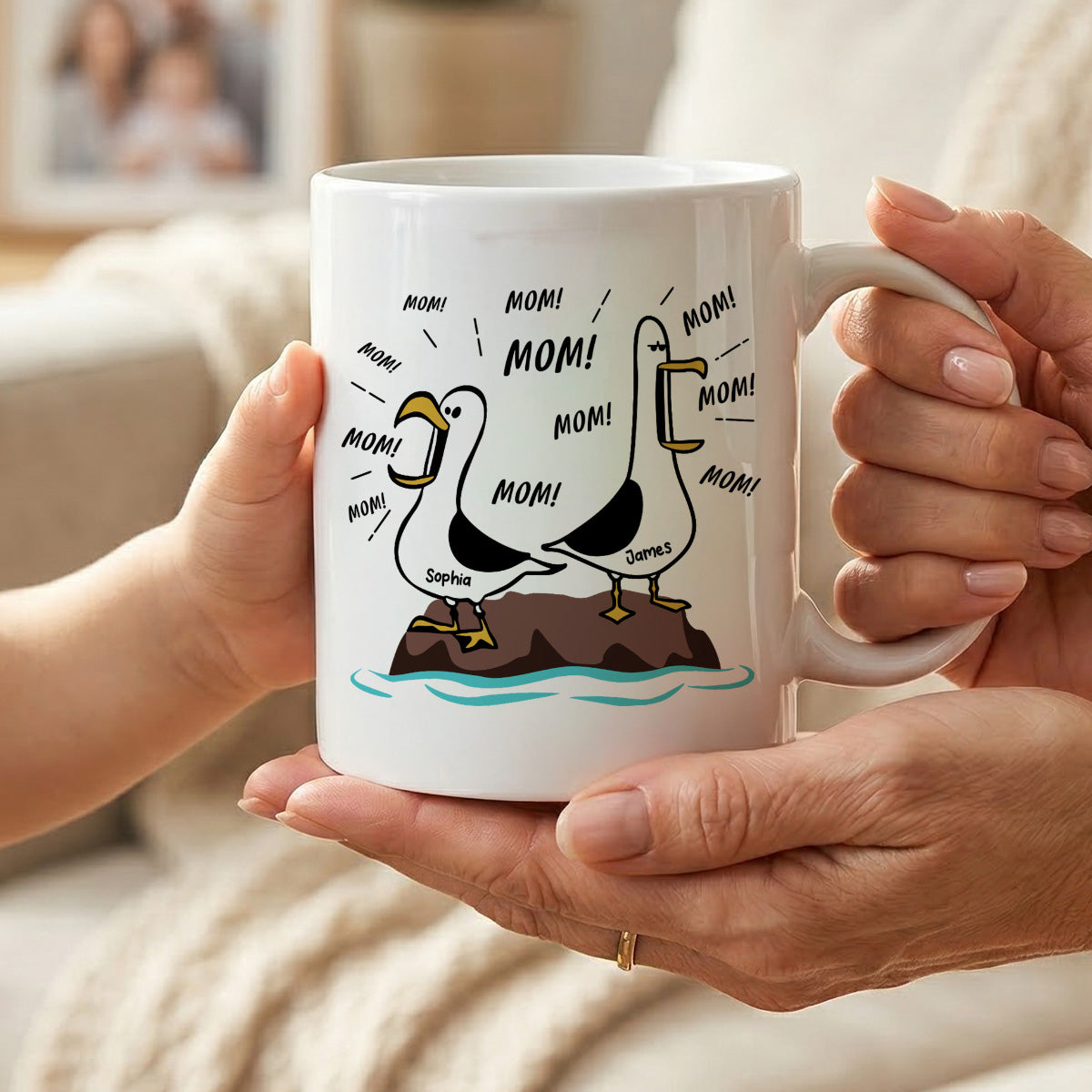 Seagull Mom Mom Mom Custom Name - Personalized Mug - Funny Mother's Day Gift For Mom
