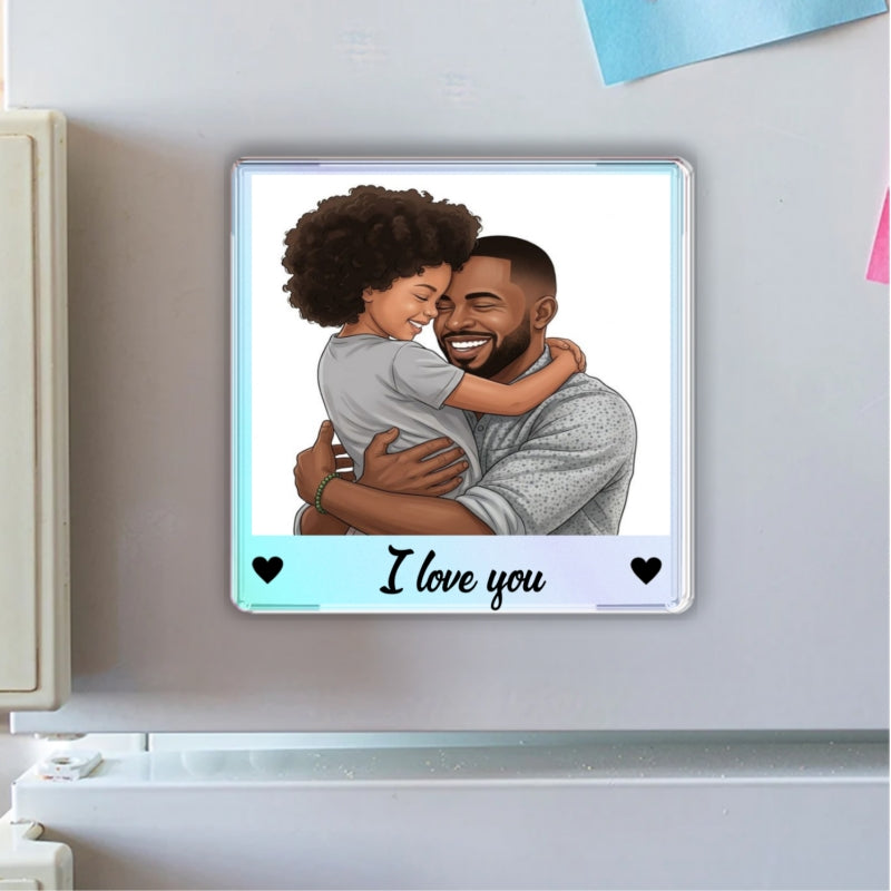 Custom Portrait from Photo - Personalized Acrylic Fridge Magnet - Father's Day Gift for Dad, Husband