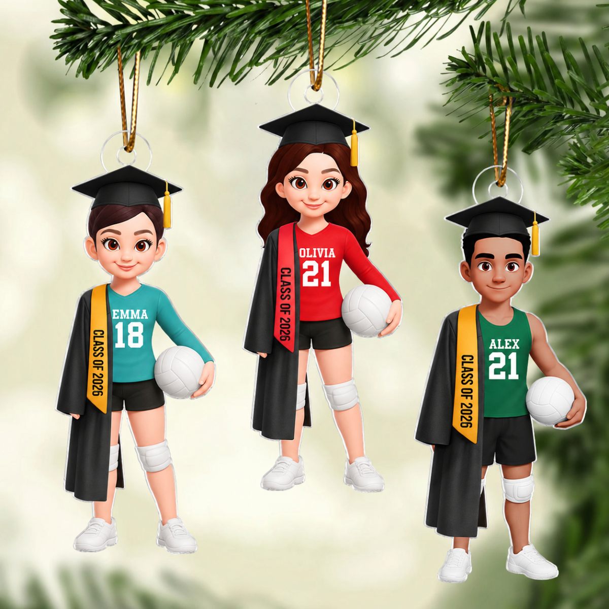 Senior Volleyball Player Graduation - Personalized Acrylic Ornament