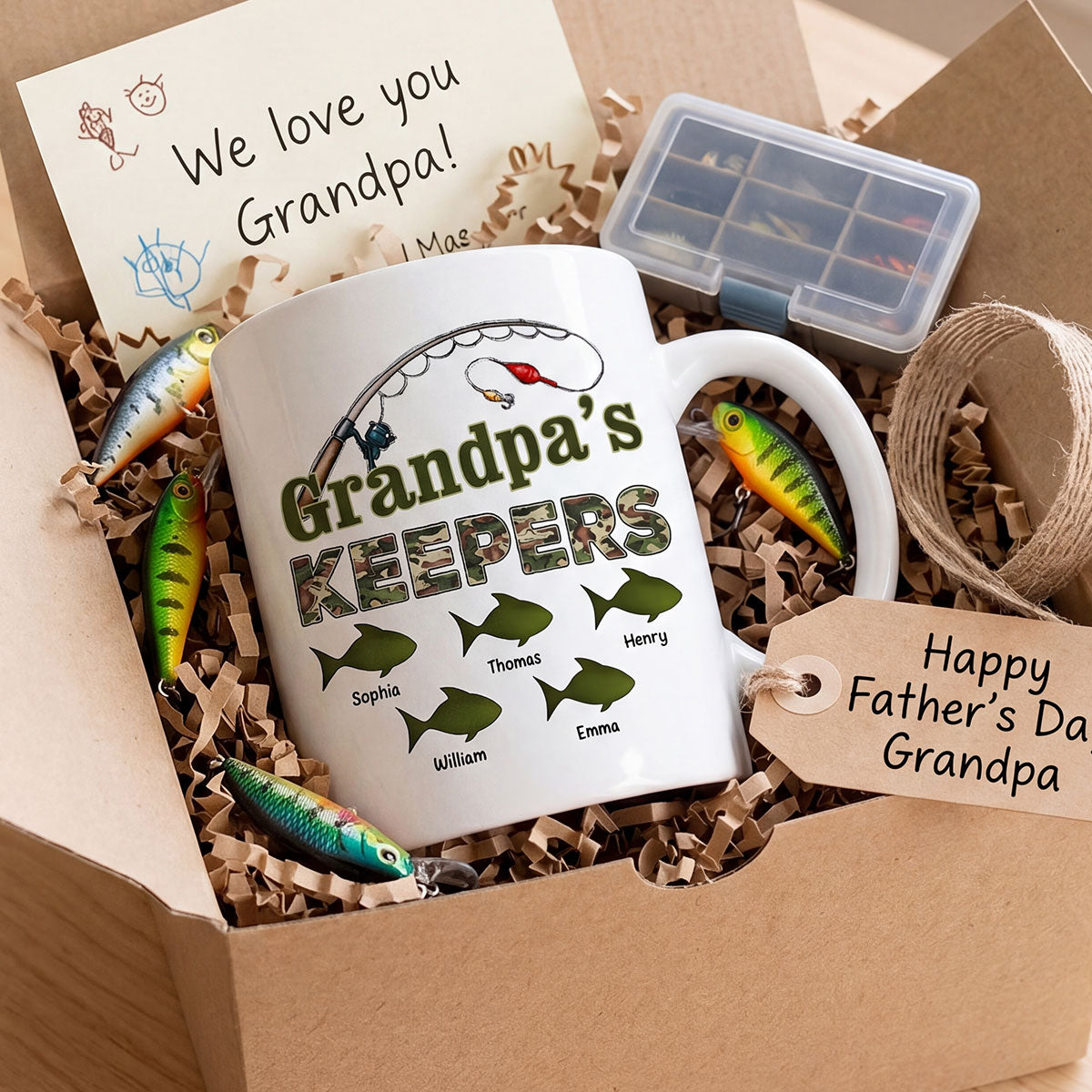 Fishing Grandpa's Keepers - Personalized Mug - Father's Day Gift For Grandpa, Dad