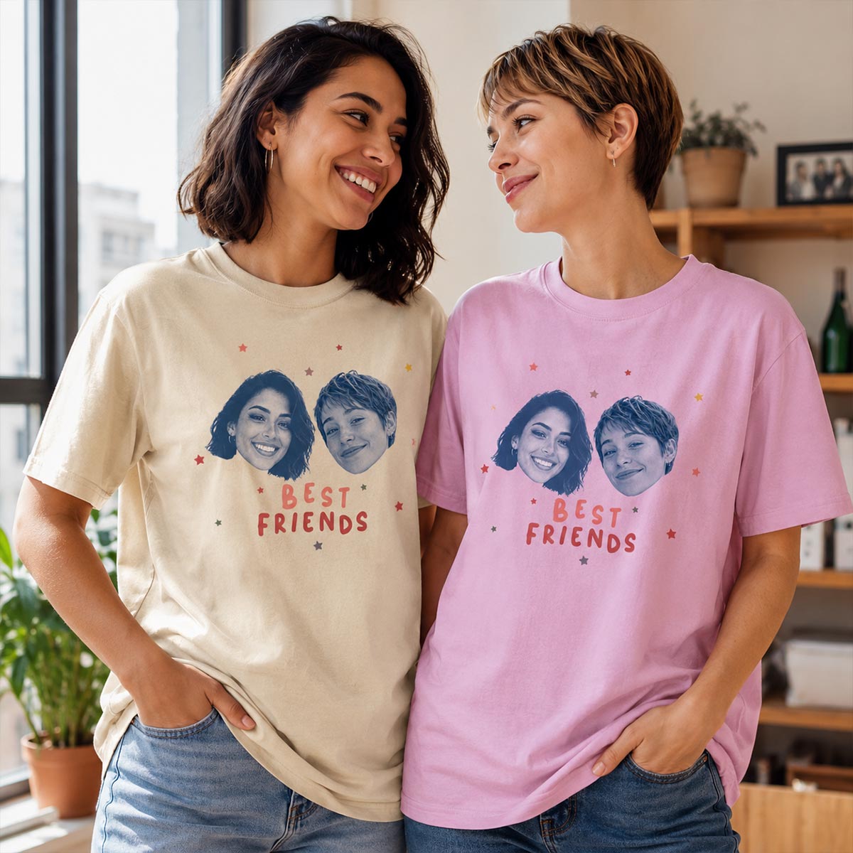 Vintage Best Friend Custom Photo - Personalized Shirt - Friendship Gift, Birthday Gift for Friend, BFF Birthday Gift Idea
