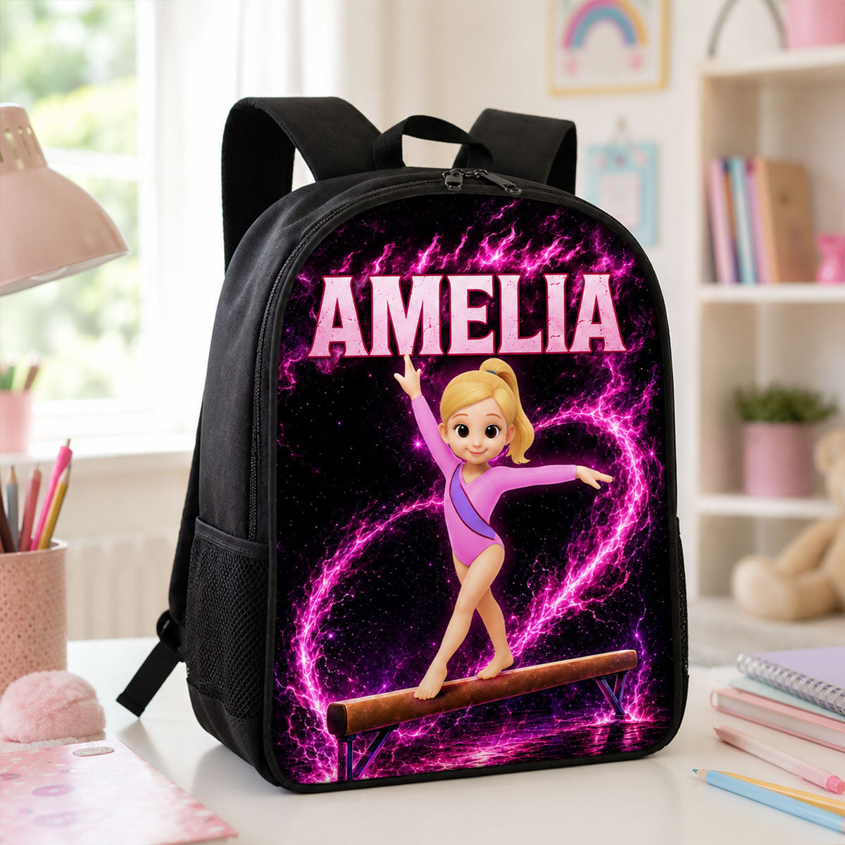 Gymnastic Trendy Design Backpack for Girls - Personalized Backpack - Back to School Gift for Daughter, Granddaughter
