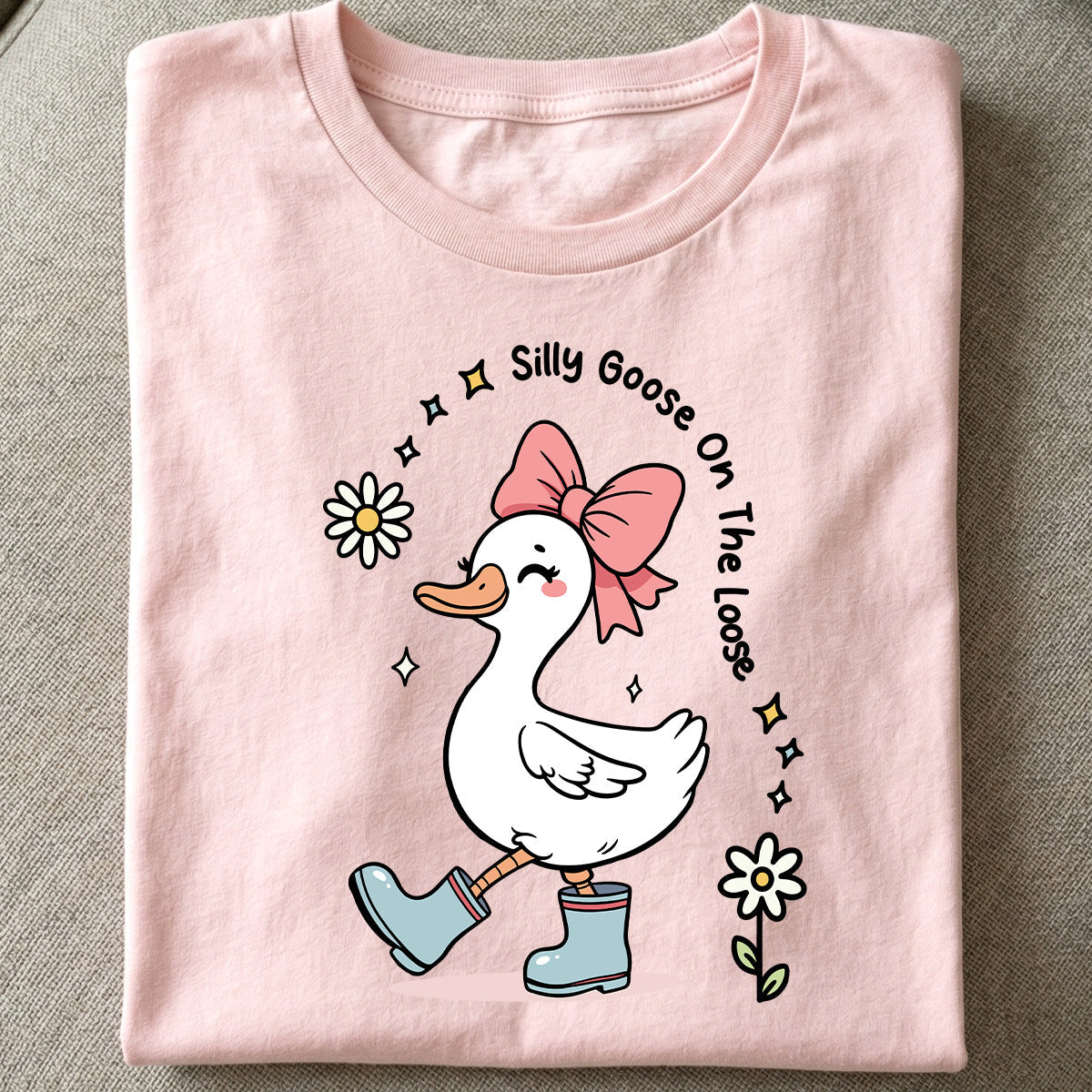 Silly Goose On The Loose Funny Shirt For Kid, Little Girl