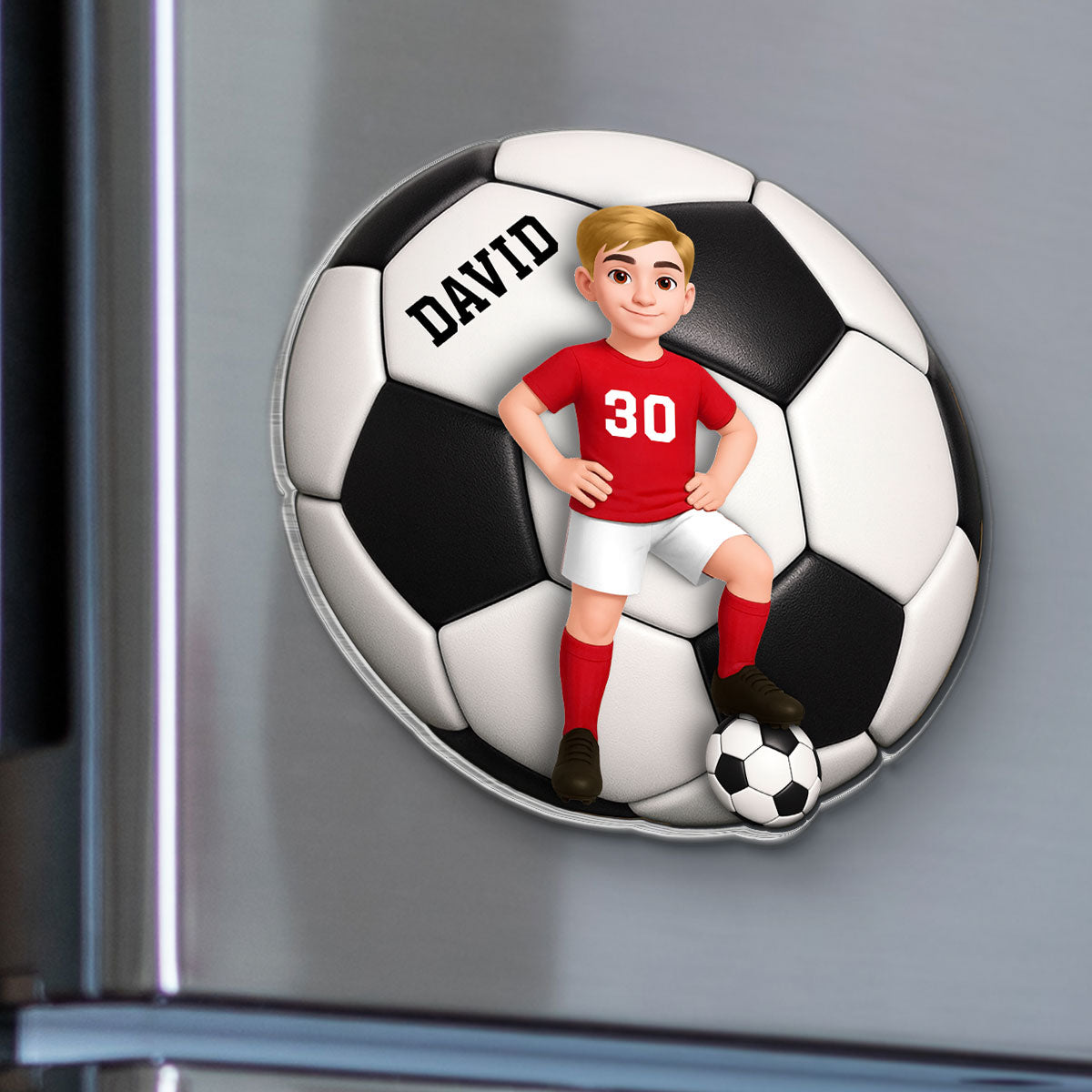 Soccer Boy & Girl - Personalized Acrylic Locker Magnet - Back To School Gift For Daughters, Sons, Grandkids, Teenagers
