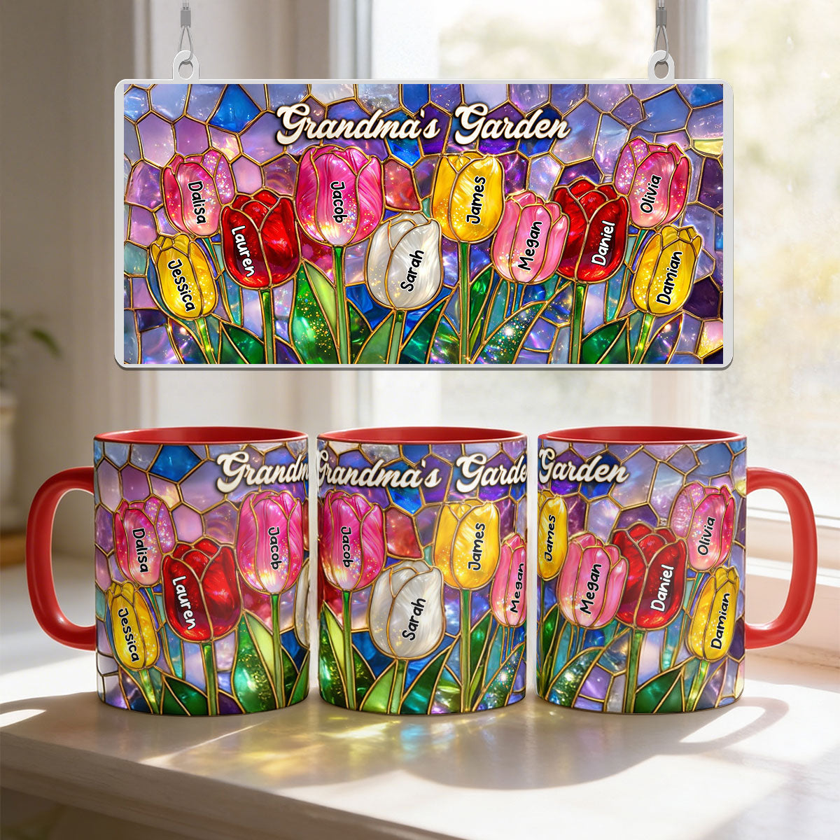 Tulip Flower - Personalized Mug - Aesthetic Tea Mug, Mother's Day Gift for Mom, Wife