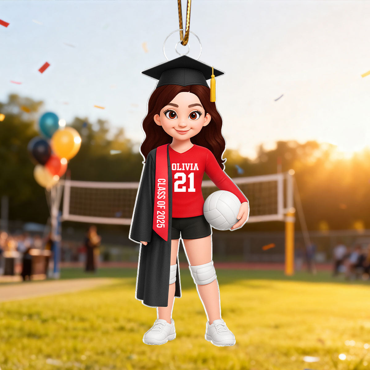 Senior Volleyball Player Graduation - Personalized Acrylic Ornament