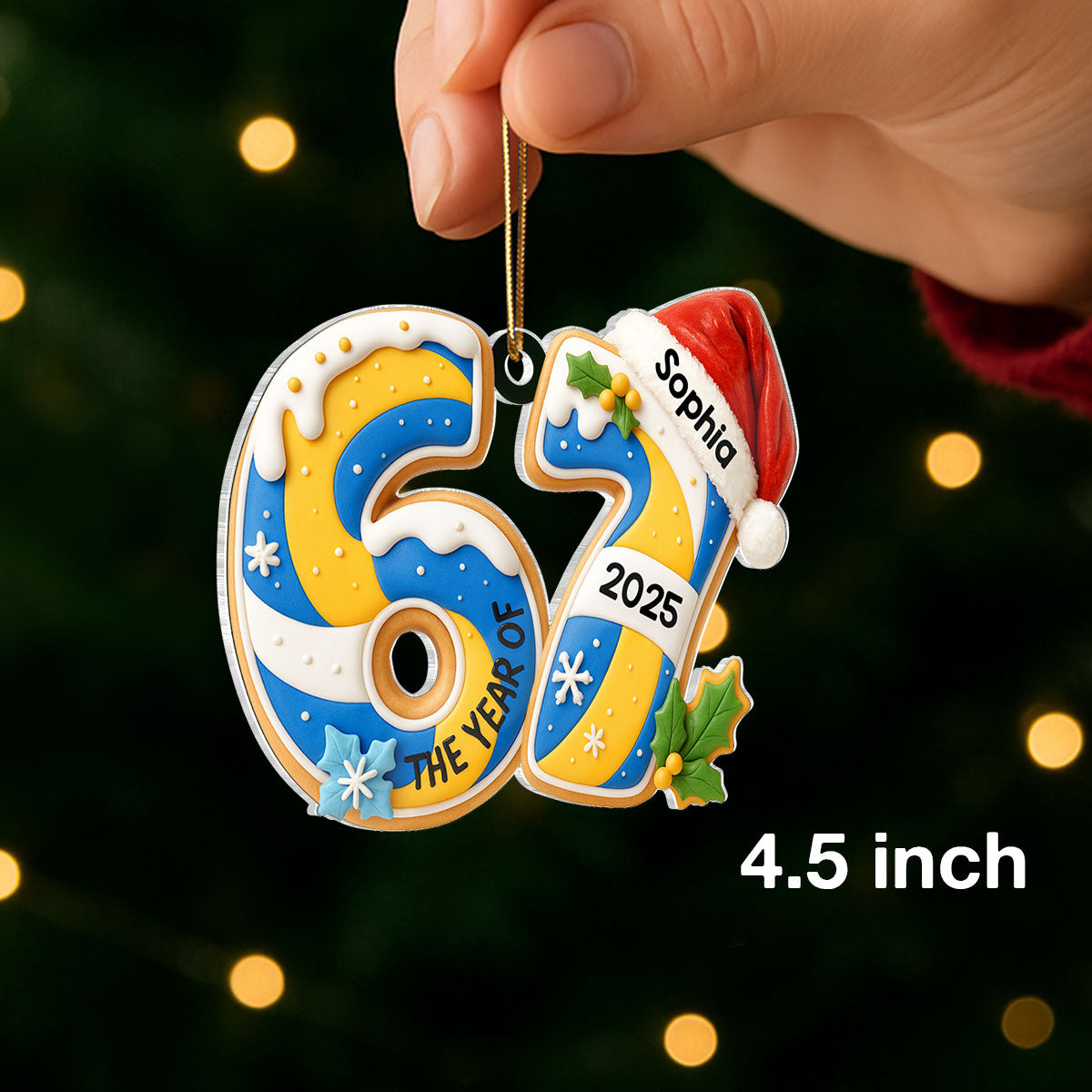 Gingerbread 67 Sports - Personalized Acrylic Ornament - Christmas Gift for Kid, Grandkids