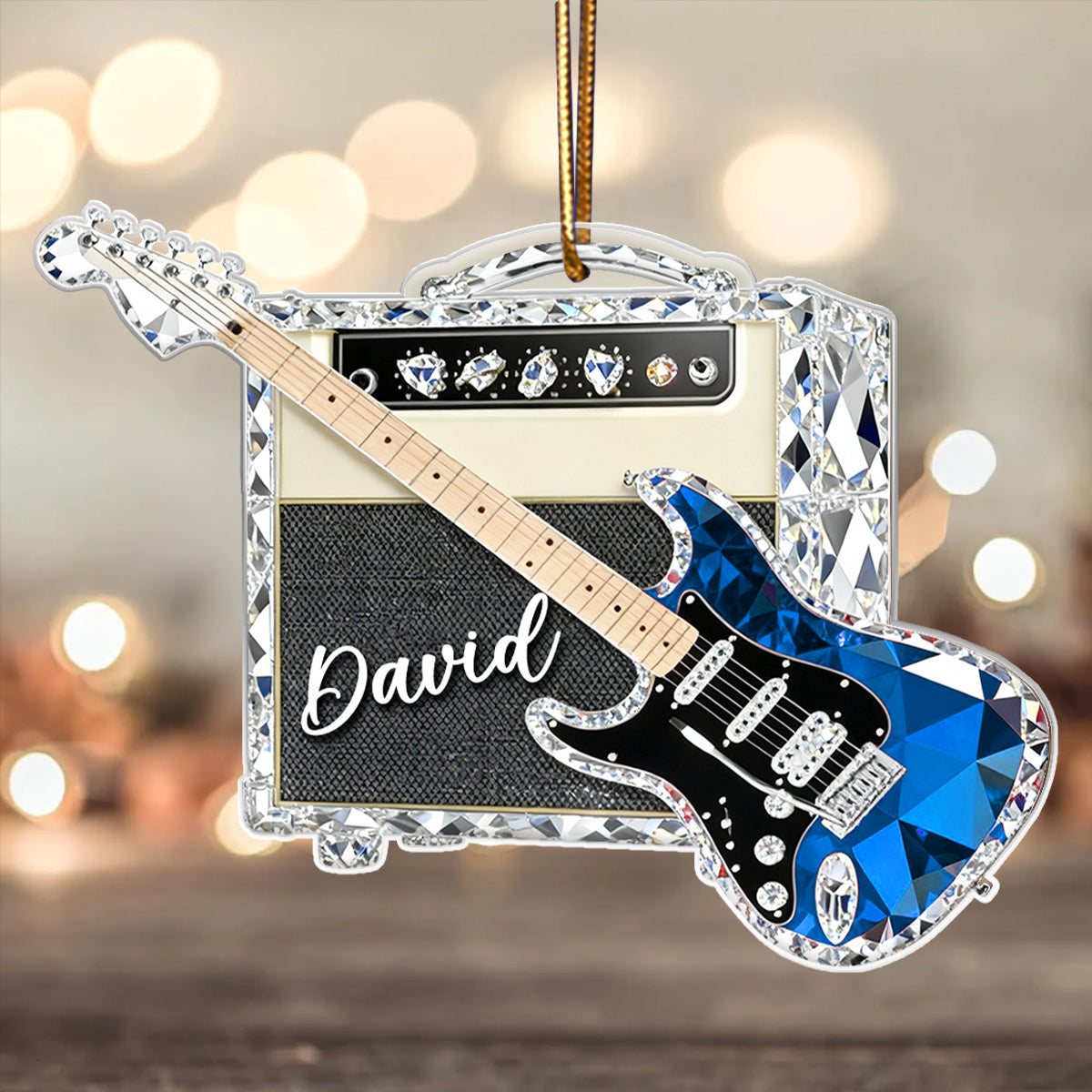 Guitar Music Crystal Effect - Personalized Acrylic Ornament - Unique Christmas Gift For Guitarist