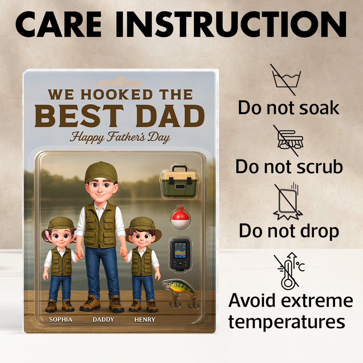 Fishing We Hooked The Best Dad - Personalized Acrylic Block Plaque -  Gift For Dad