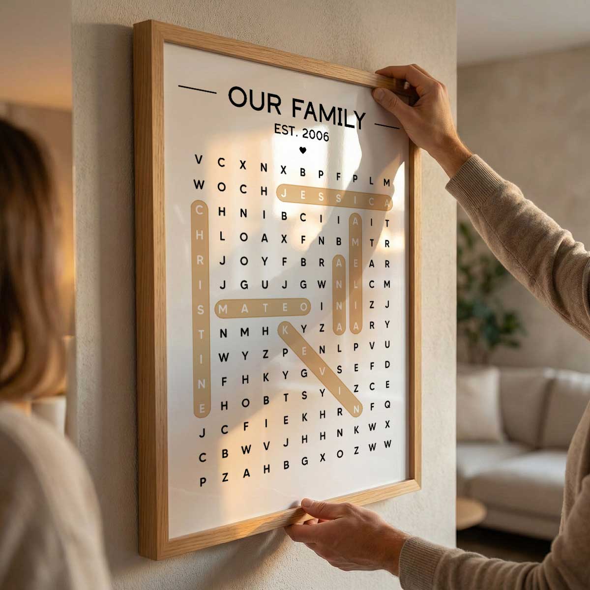Our Family Word Search Puzzle Created In A Moment, Treasured Forever - Personalized Poster