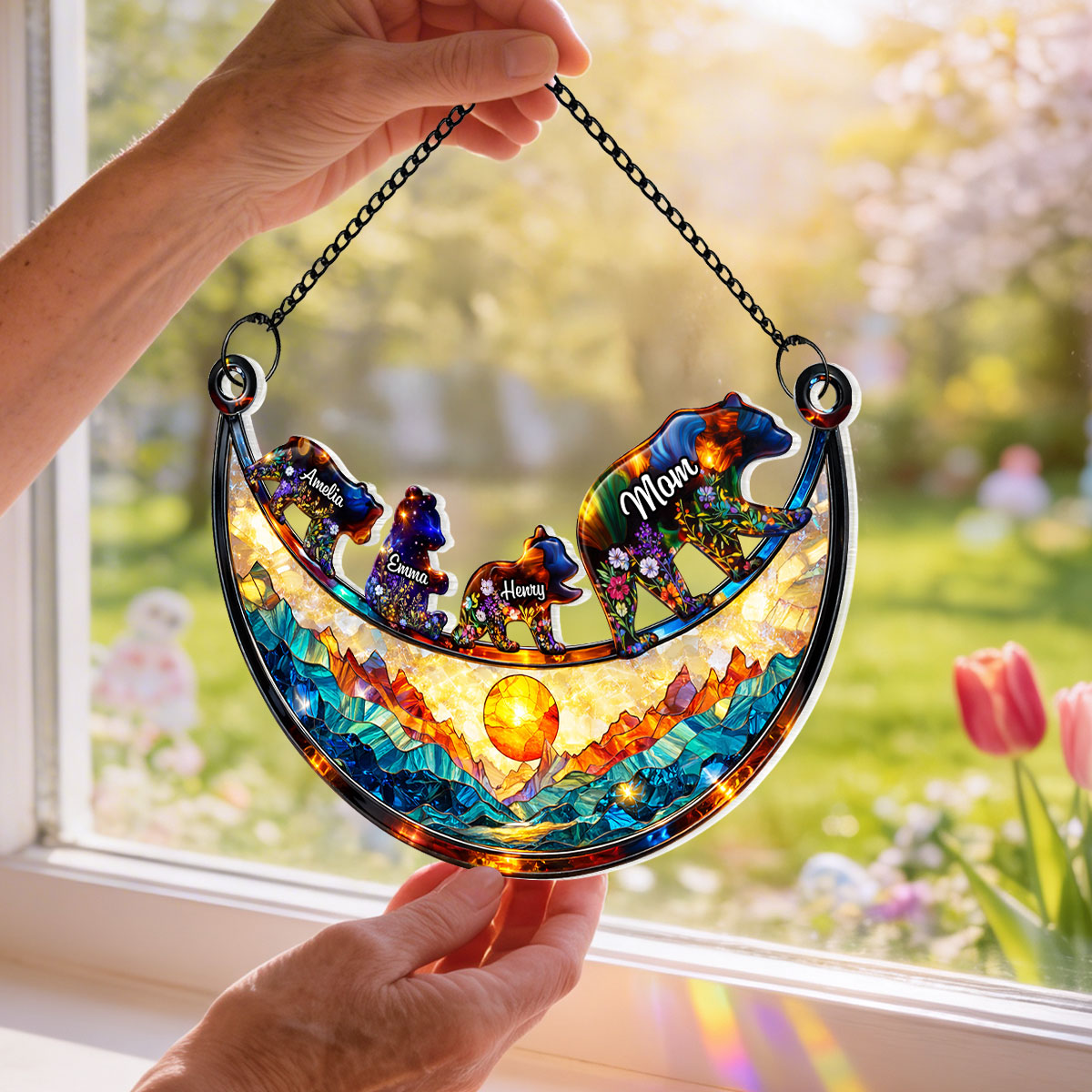 Custom Mama Bear - Personalized Suncatcher - Heartfelt Mother's Day Gift for Mom