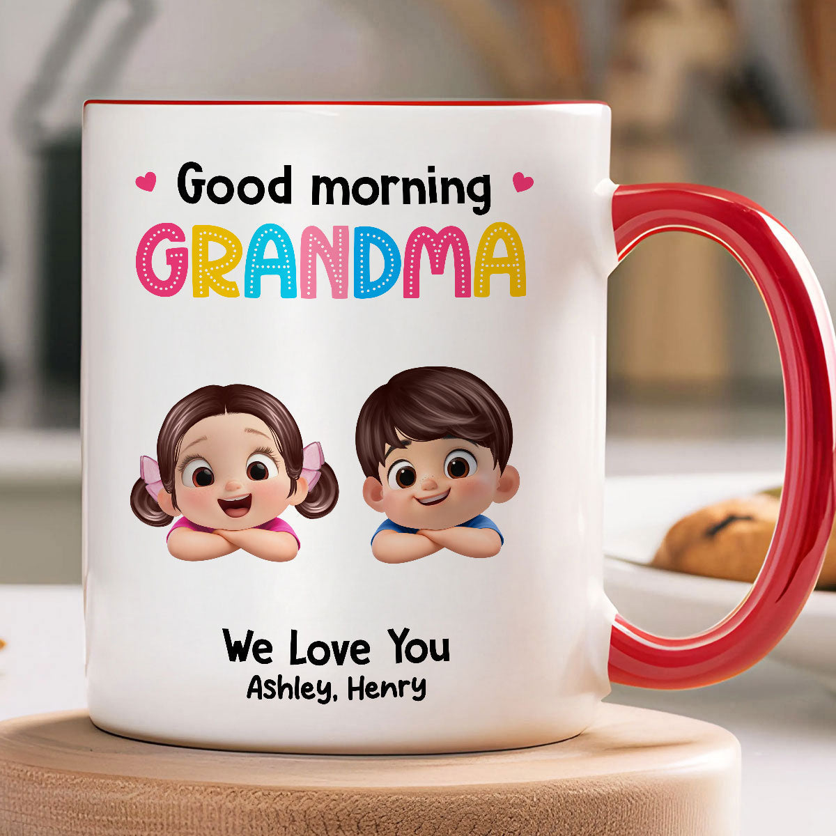 Good Morning Grandma Mom We Love You - Personalized Mug - Heartfelt Mother's Day Gift for Grandma, Mom