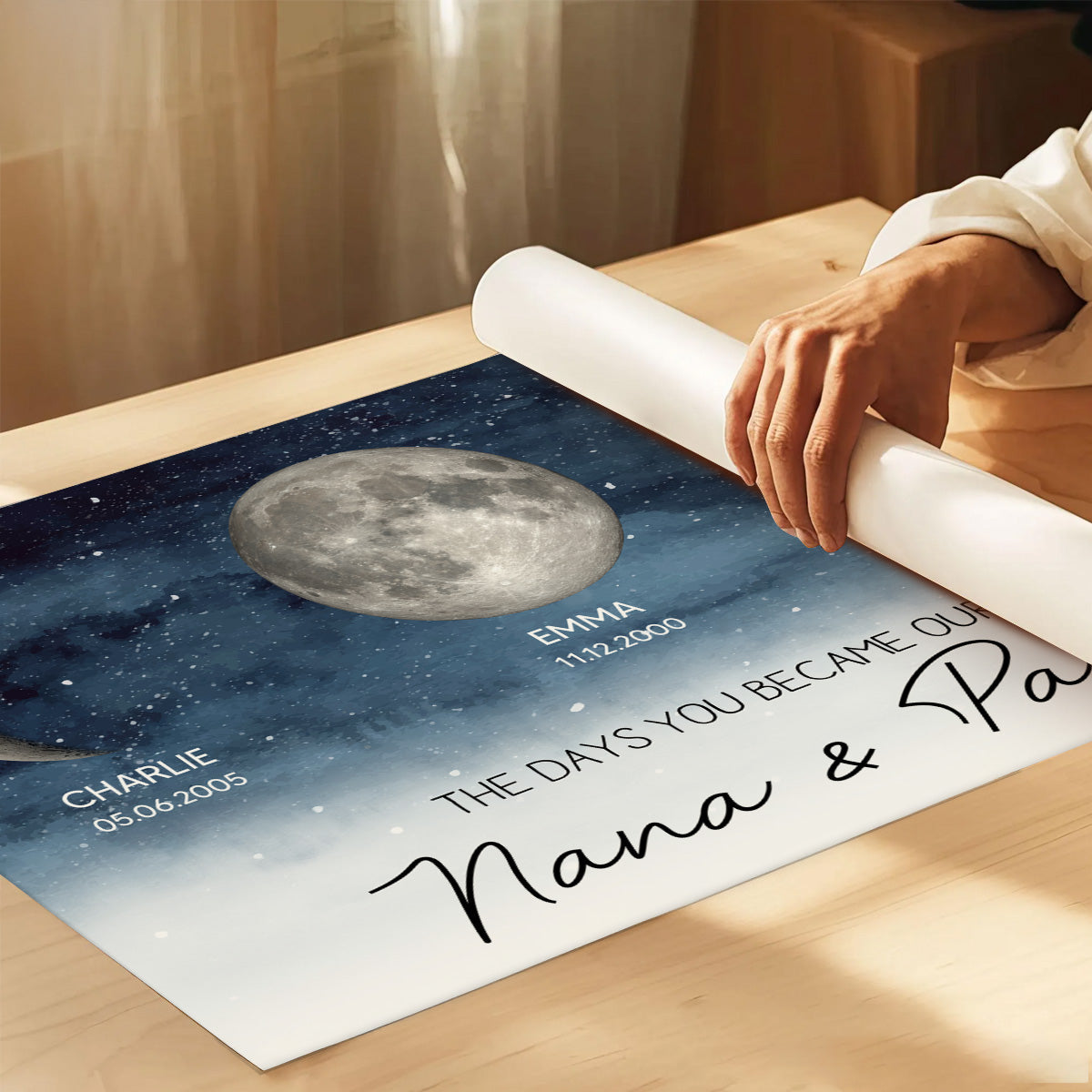 The Days You Became Our Grandparents Custom Moon Phase - Personalized Poster - Home Decor Gift For Grandparents