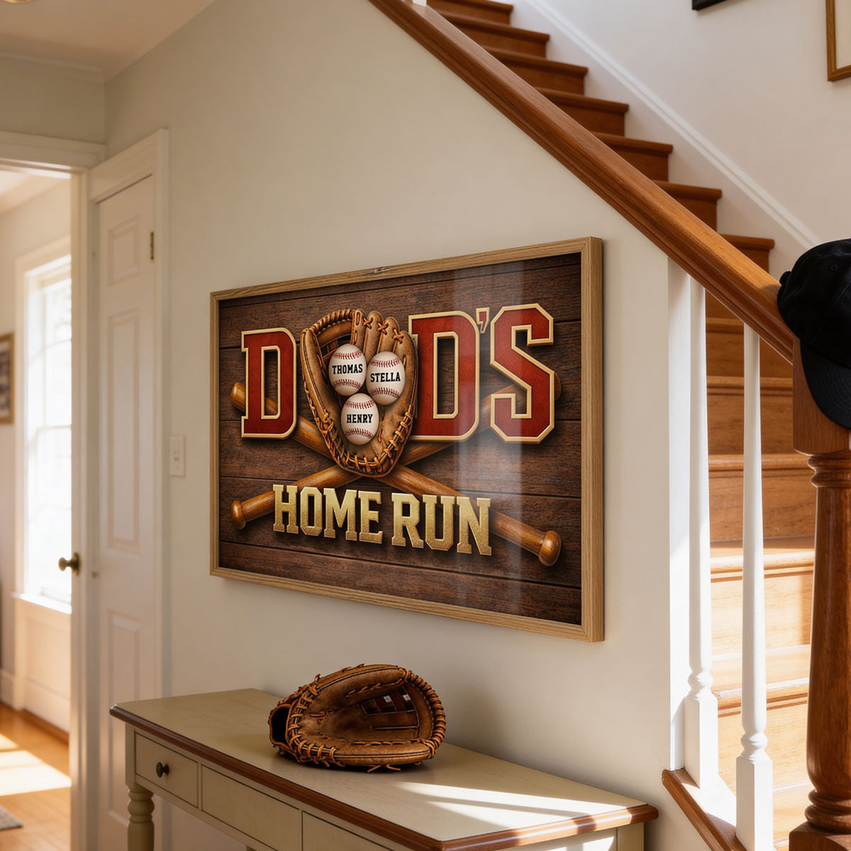 Baseball Dad Home Run - Personalized Poster - Father's Day Gift For Dad